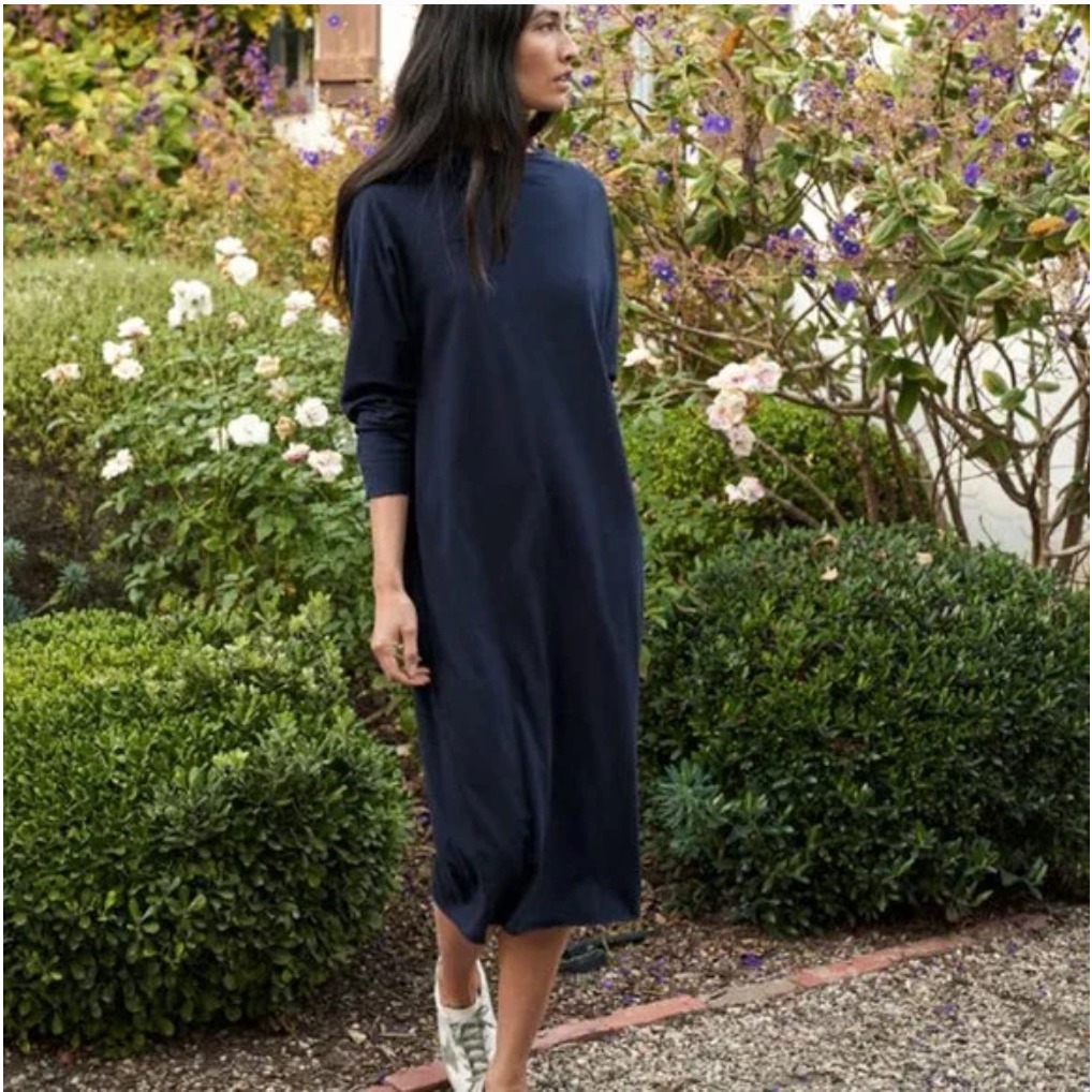 Nwt Frank & Eileen Lightweight Funnel Neck Dress Black Size Xs